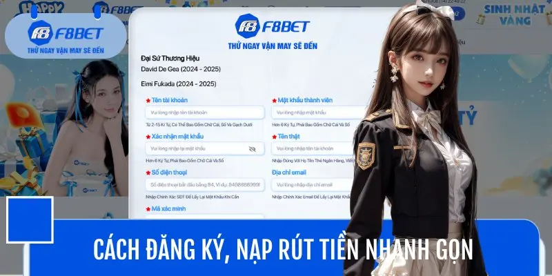 Hướng dẫn đăng ký tham gia giải trí và nạp rút tiền tại F8BET